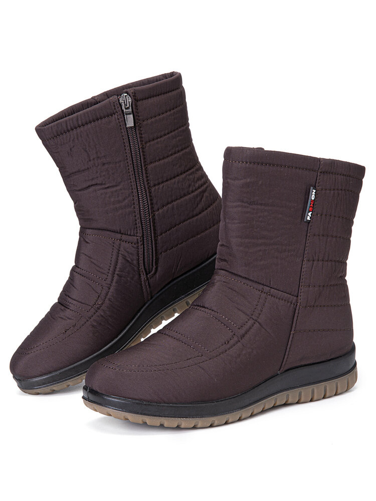 
	Plus Size Women&rsquo;s Comfy Waterproof Warm Cotton Side Zipper Snow Boots