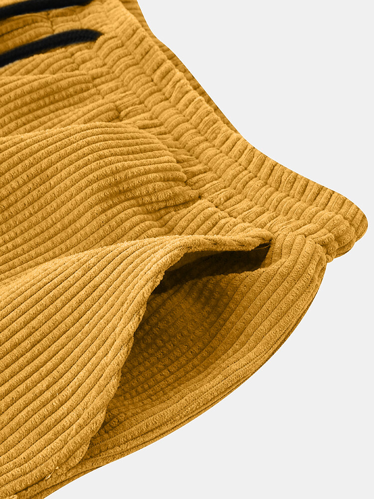 
	Mens Thin Corduroy Solid Patch Pocket Breathable Short Sleeve Shirt & Shorts