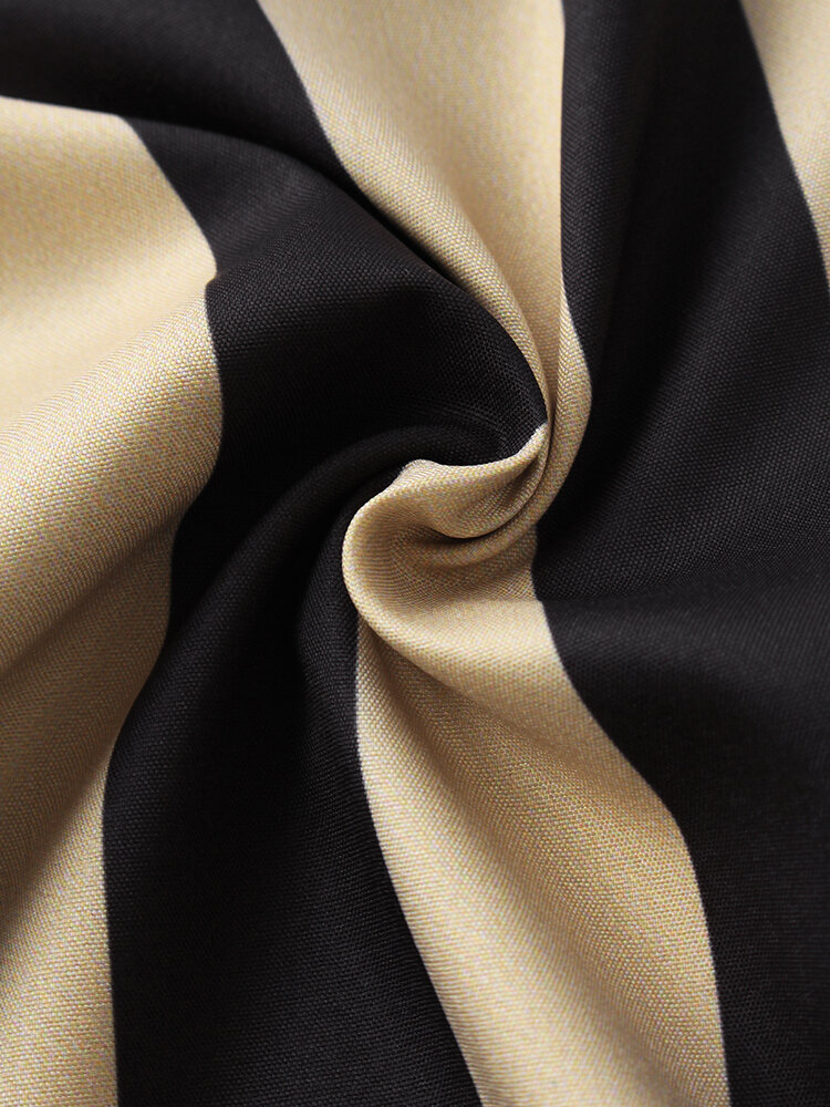 
	Mens Striped V Neck Single Breasted Short Sleeve Shirt