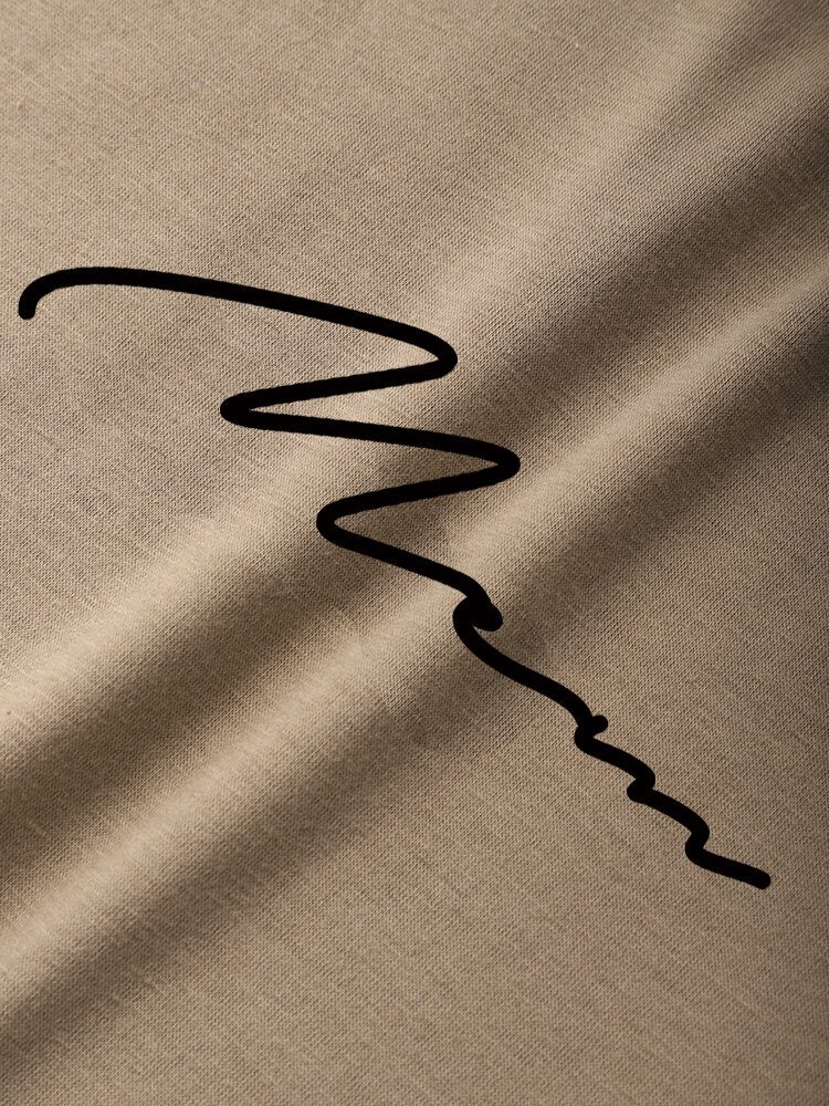 
	Mens Script Print Two Tone Stitching Casual Short Sleeve T-Shirts