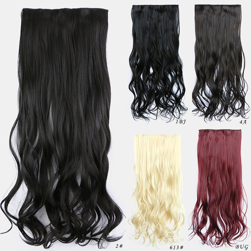
	38 Colors Synthetic Hair Extensions 5 Clips False Hair Pieces Long Curly Wig