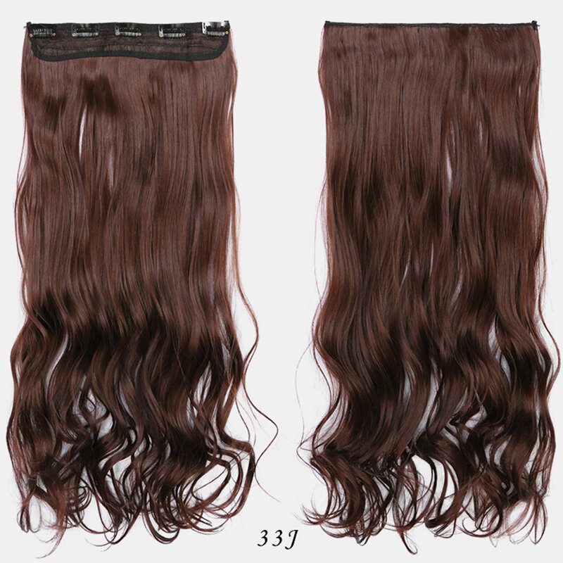 
	38 Colors Synthetic Hair Extensions 5 Clips False Hair Pieces Long Curly Wig