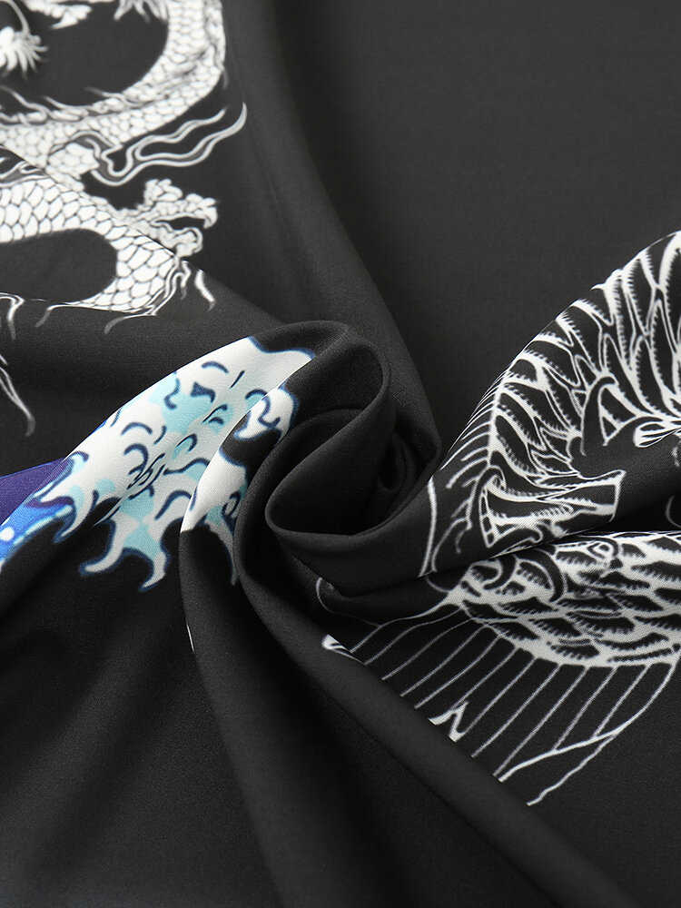 
	Mens Wave Koi Ukiyoe Print Kimono Japanese Style Two Pieces Outfits