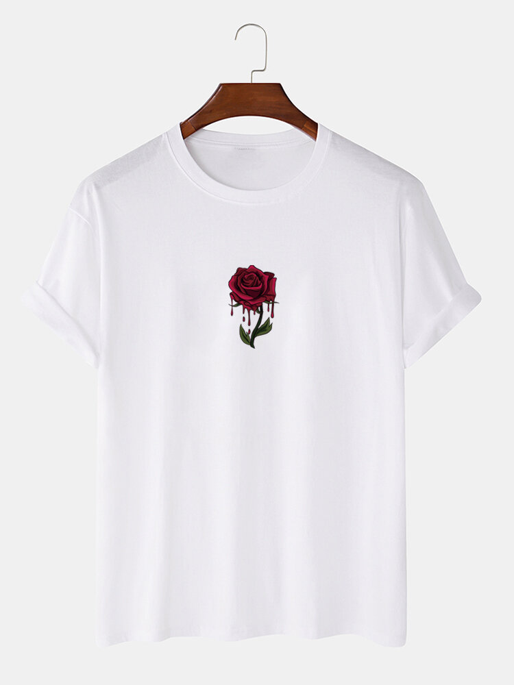 
	Mens Rose Graphics 100% Cotton Casual Short Sleeve T-Shirt