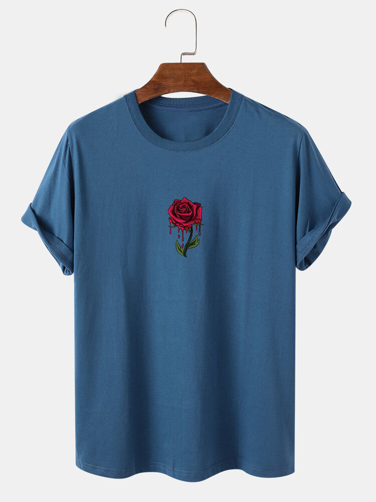 
	Mens Rose Graphics 100% Cotton Casual Short Sleeve T-Shirt