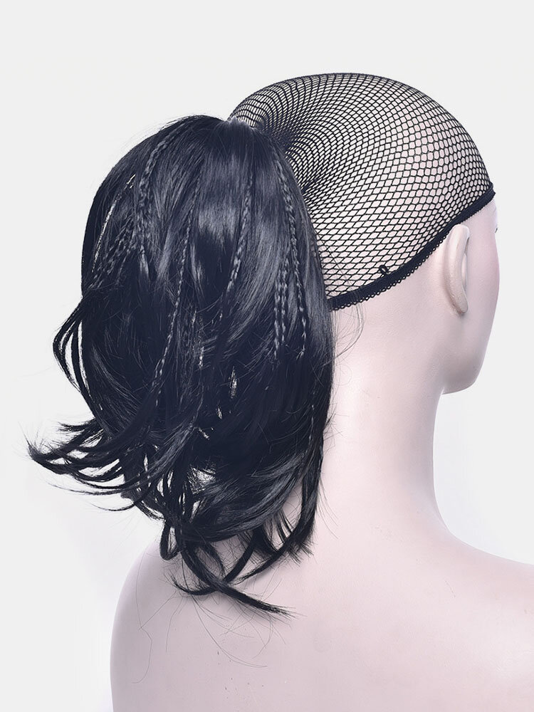 
	8 Colors Irregular Catch Clip Ponytail Hair Extensions Short Curly Wig Piece