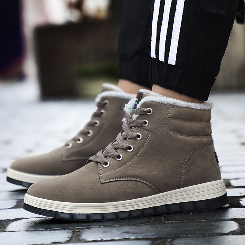 
	Large Size Men Slip Resistant Warm Lining Casual Leather Boots