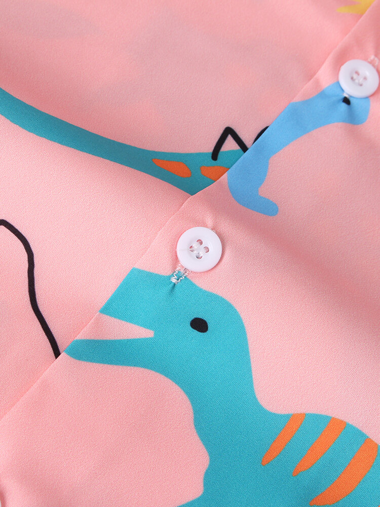 
	Mens Funny Style Dinosaur Cartoon Printed Short Sleeve Shirts