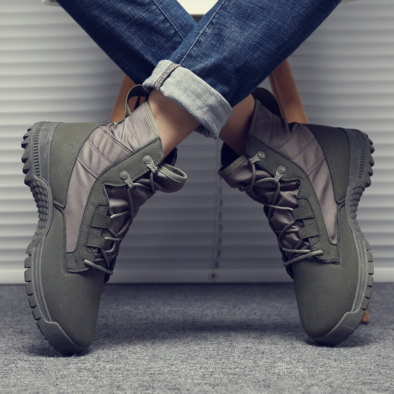 
	Men Synthetic Suede Outdoor Slip Resistant Combat Boots