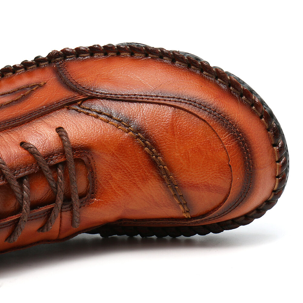 
	Men Cow Leather Non Slip Hand Stitching Casual Outdoor Boots