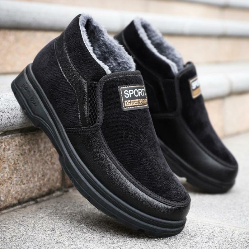 
	Men Old Peking Style Cloth Warm Plush Lining Casual Ankle Boots