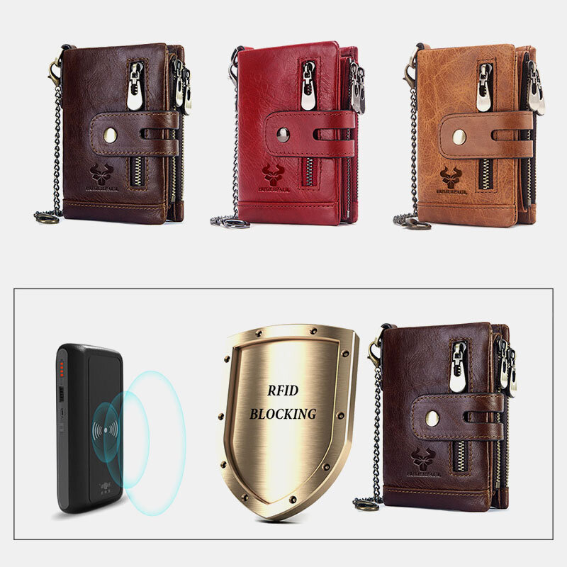 
	Men Genuine Leather RFID Wallet Card Holder