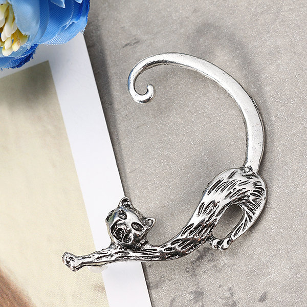 
	Trendy 1Pc Left Ear Stud Cuff Exaggerated Alloy Winding Stretching Sexy Cat Earrings for Women Girls