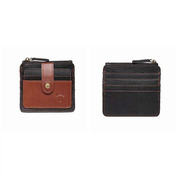 
	RFID Man Antimagnetic Genuine Leather Coin Bag 6 Card Slots Wallet