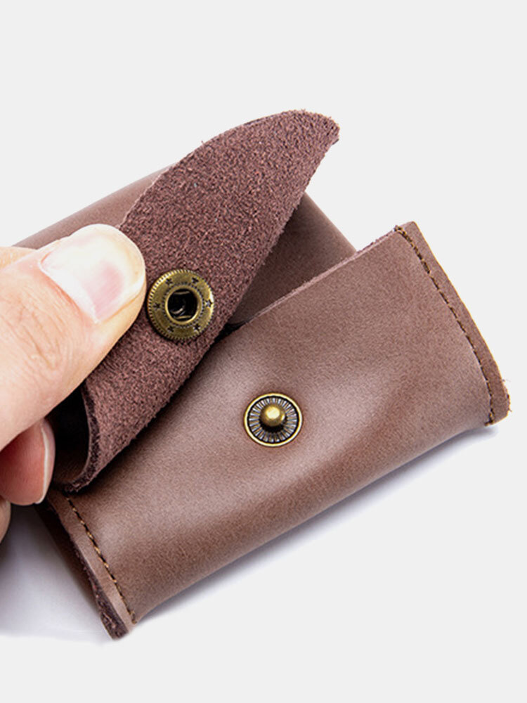 
	Men Genuine Leather Cow Leather Earphone Bag Coin Purse Storage Bag