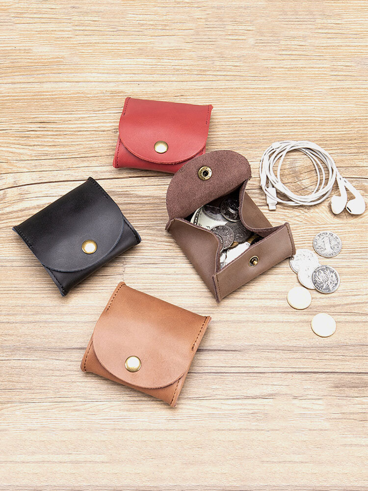 
	Men Genuine Leather Cow Leather Earphone Bag Coin Purse Storage Bag