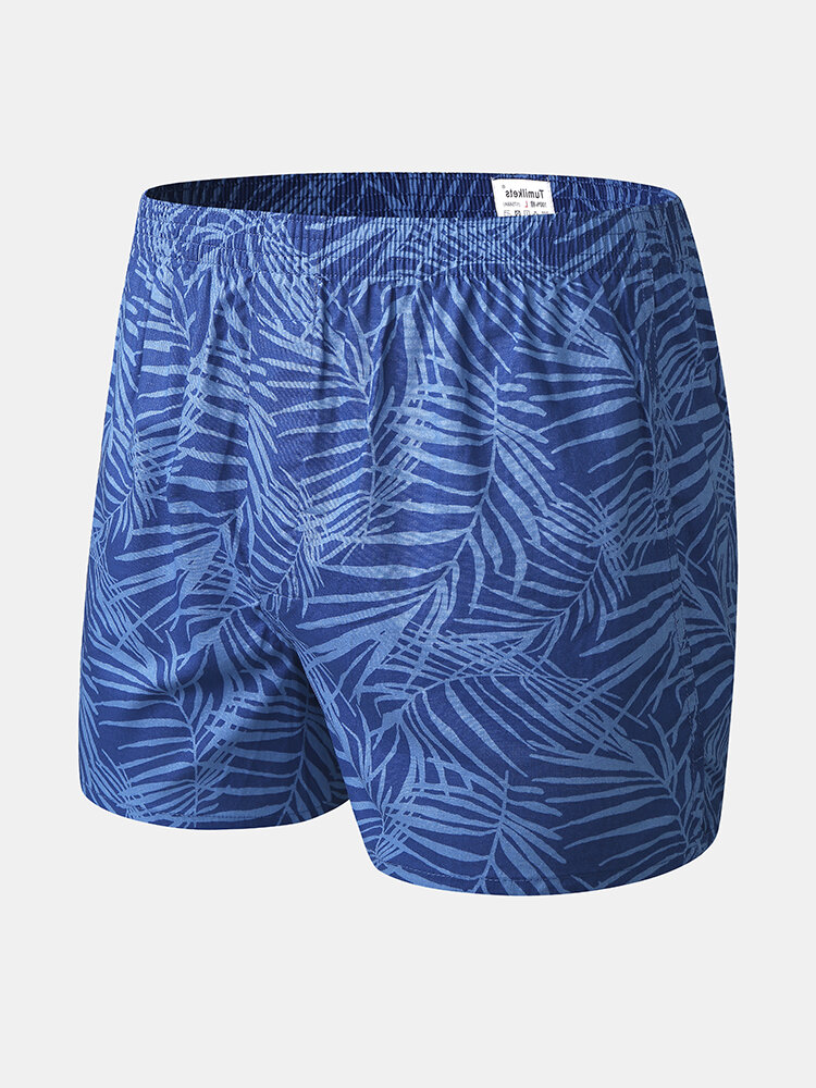 
	Mens 100% Cotton Cartoon Fruit Print Comfy Elastic Waist Home Shorts