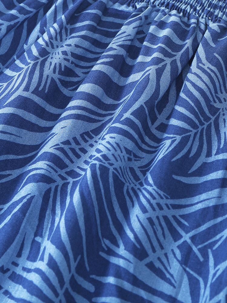 
	Mens 100% Cotton Cartoon Fruit Print Comfy Elastic Waist Home Shorts