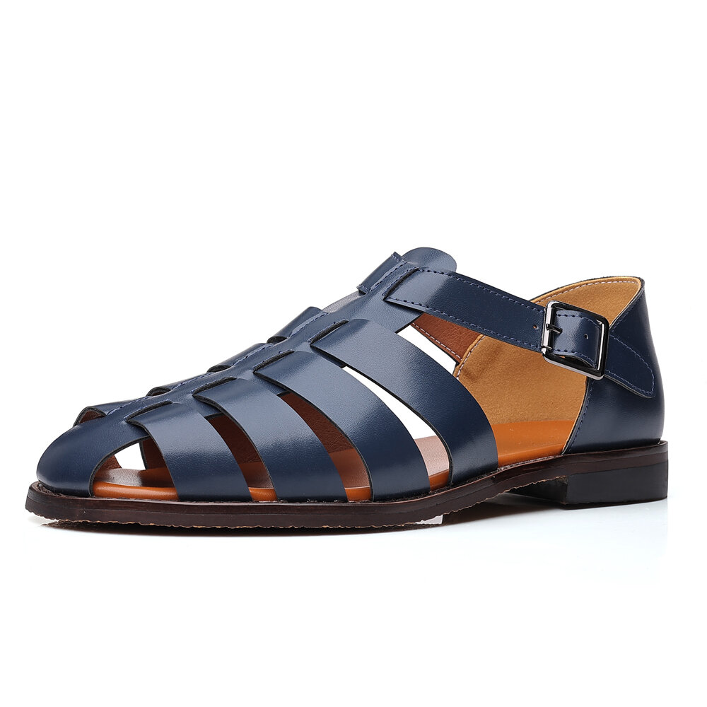 
	Men Non Slip Metal Buckle Beach Casual Stripe Sandals