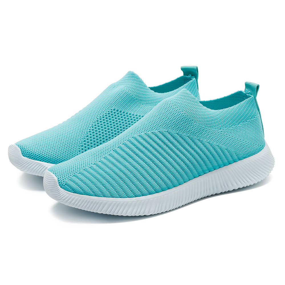 
	Big Size Women Running Sneakers Athletic Breathable Mesh Soft Vulcanized Socks Shoes