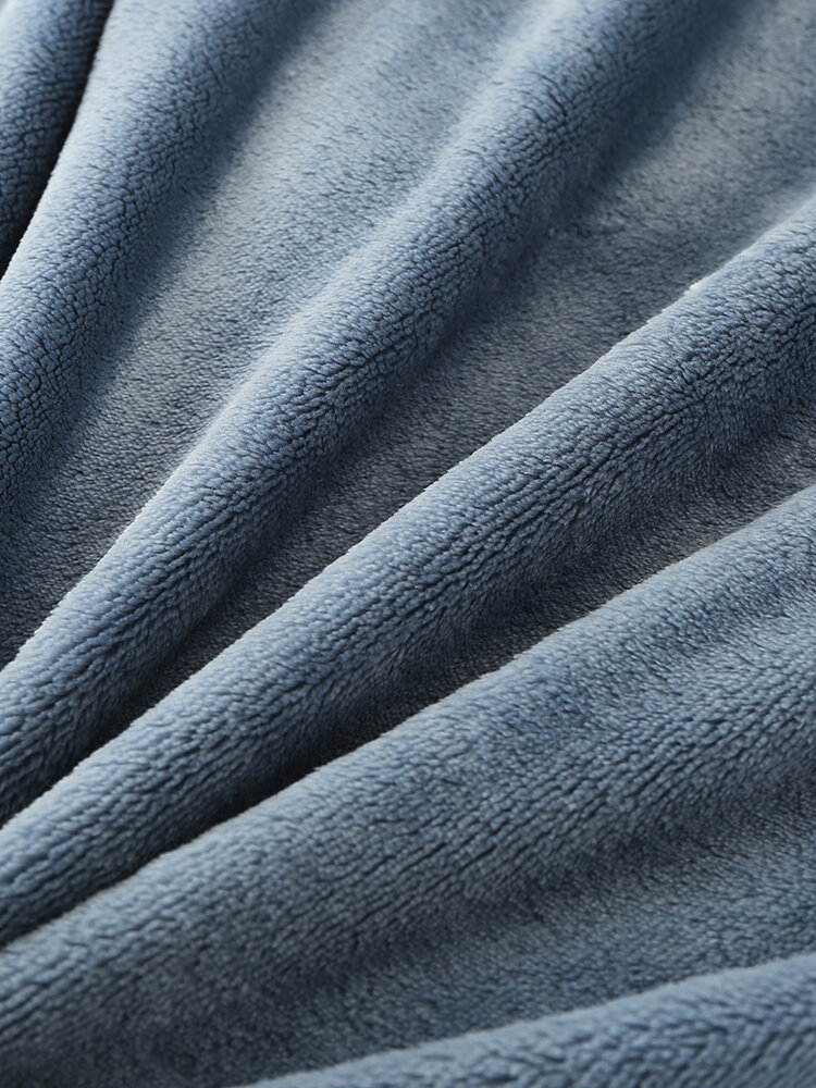 
	Men Flannel Warm Lapel Collar Pajamas Belted Lounge Robe