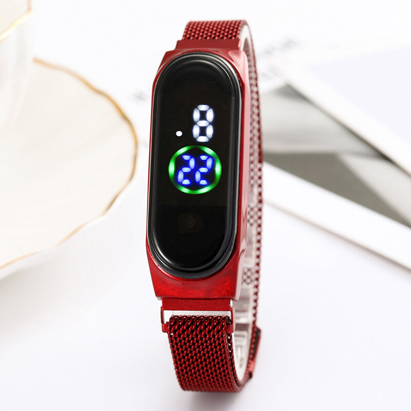
	Fashion Simple Men Woman LED Digital Watch Luminous Sensor Waterproof Fitness Electronic Watch