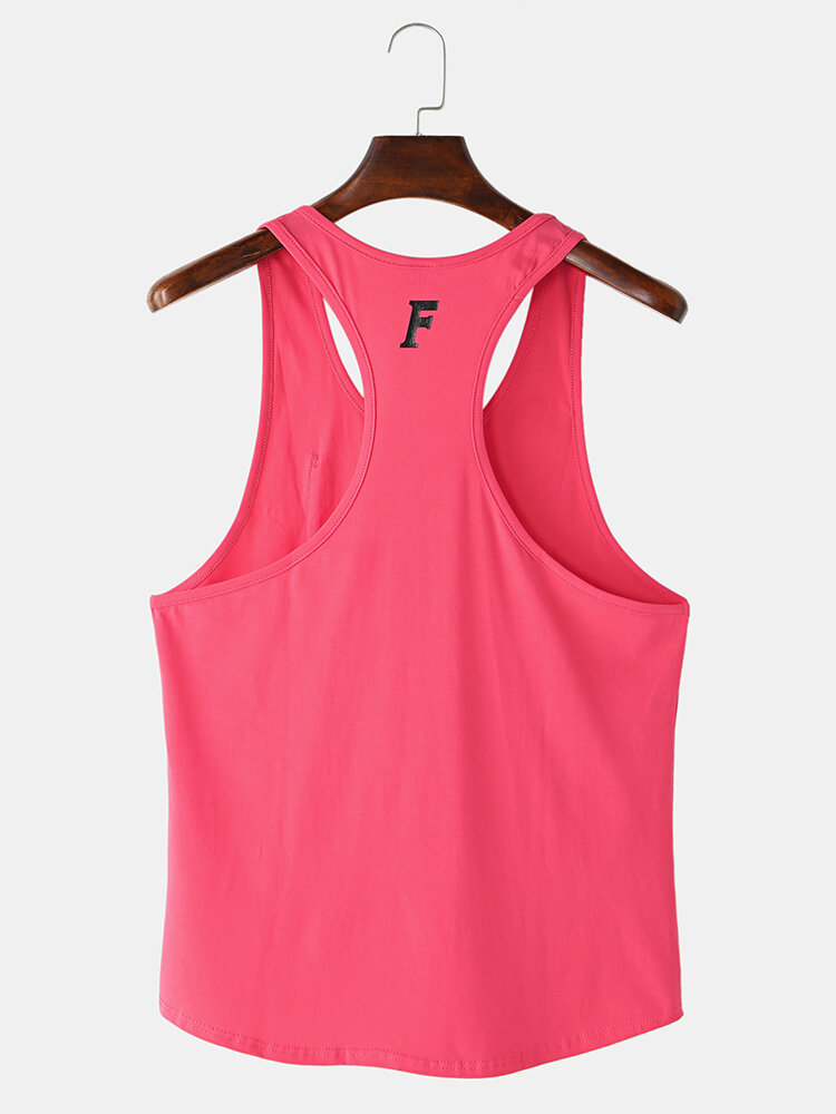 
	Soft Solid Color Vest Quick Drying Loose Fitting Sleeveless Muscle Athletic Gym Tank Tops