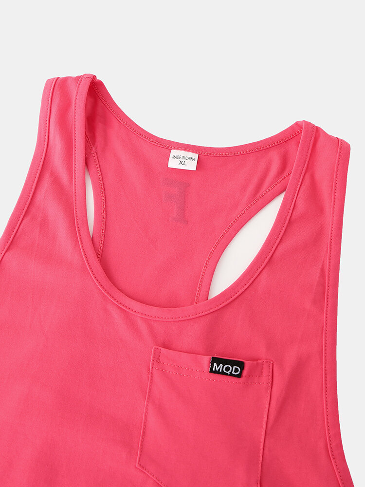 
	Soft Solid Color Vest Quick Drying Loose Fitting Sleeveless Muscle Athletic Gym Tank Tops
