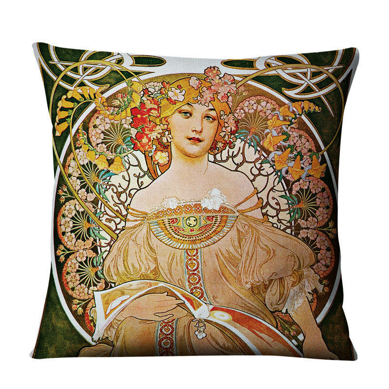 
	1 PC Pillow Case Linen Gallery Muxia Beautiful Girl Pillow Cushion Cover Throw Pillow Cover Home Car Supplies