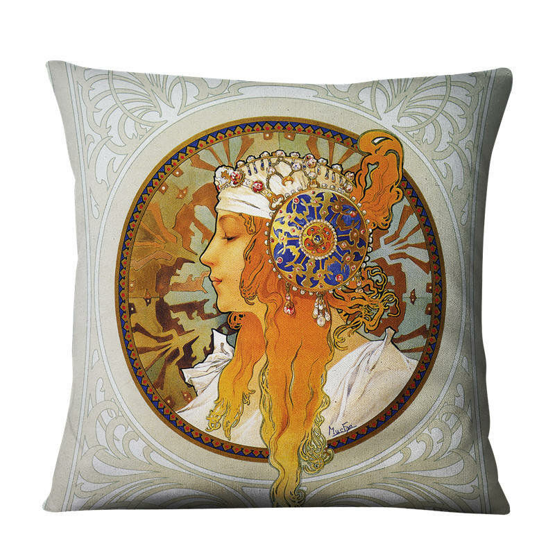 
	1 PC Pillow Case Linen Gallery Muxia Beautiful Girl Pillow Cushion Cover Throw Pillow Cover Home Car Supplies