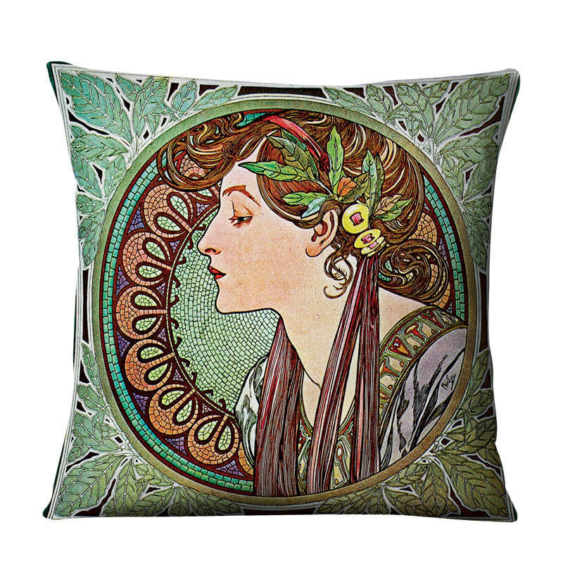 
	1 PC Pillow Case Linen Gallery Muxia Beautiful Girl Pillow Cushion Cover Throw Pillow Cover Home Car Supplies