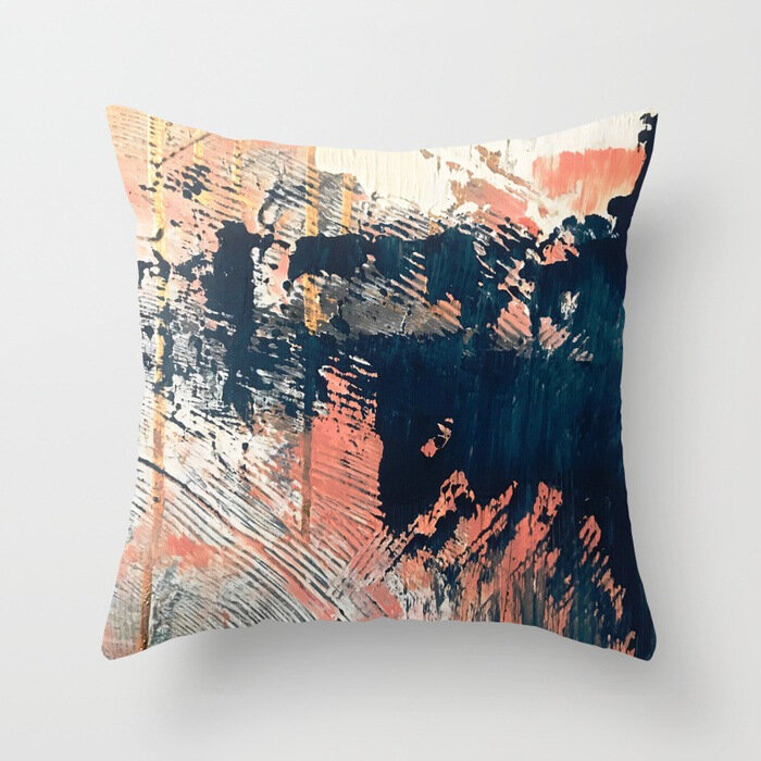 
	INS Abstract Color Painted Linen Cotton Throw Pillow Cover Windowsill Decor Home Sofa Pillowcases