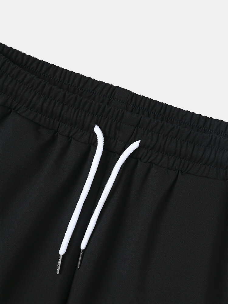 
	Mens Mechanical Bear Print Short Sleeve Drawstring Pocket Two Piece Outfits