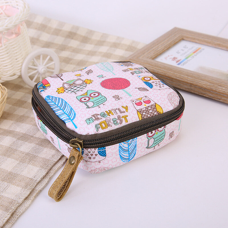 
	Cloth Waterproof Zipper Sanitary Napkin Cosmetic Storage Bag Coin Purse