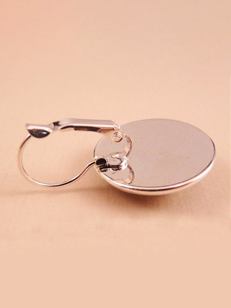 
	Trendy Metal Round Natural Landscape Print Glass Pendant Earrings