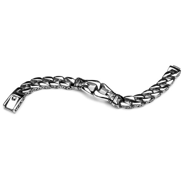 
	Vintage Silver Tone 316L Stainless Steel Bracelet