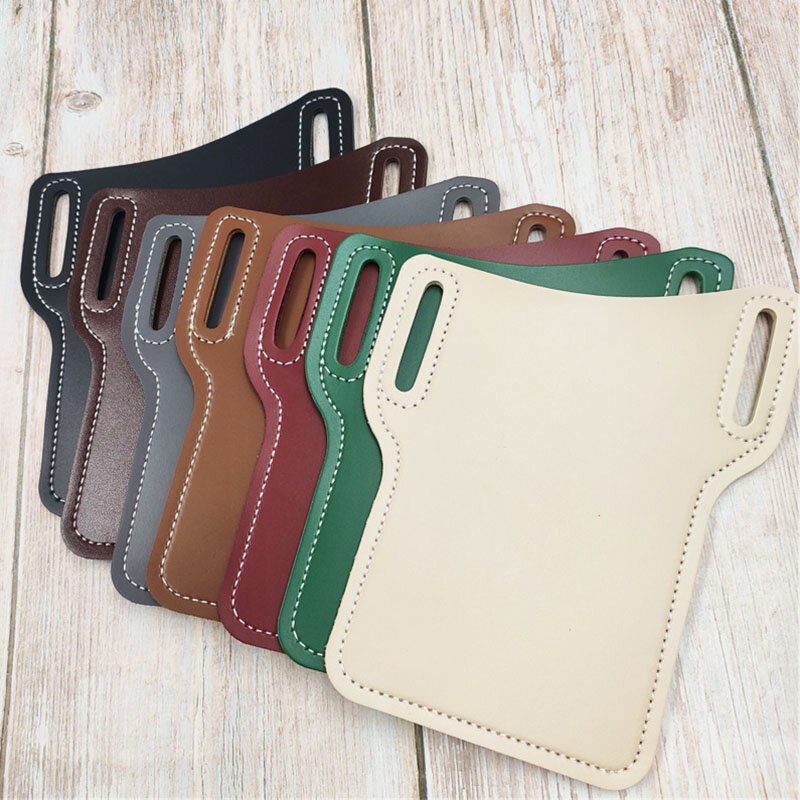 
	Men EDC 6.3 Inch Leather Phone Holder Waist Belt Bag