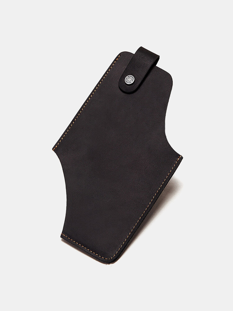 
	Men EDC Vintage Genuine Leather Crazy Horse Leather Cow Leather 6.5 Inch Phone Bag Wasit Bag Belt Sheath