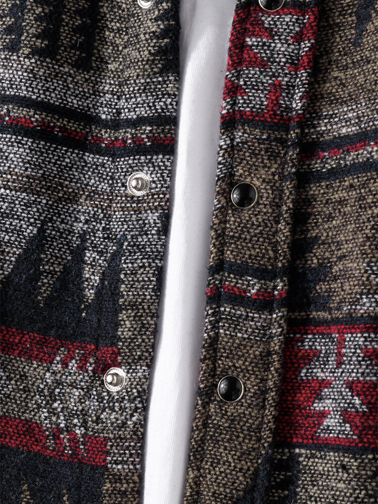 
	Mens Cotton Vintage Ethnic Print Lapel Casual Relaxed Fit Button Shirts