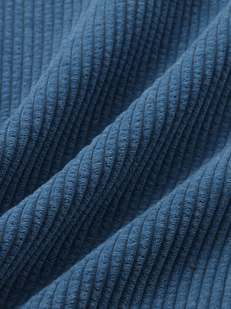 
	Mens Two Tone Corduroy Splice Stand Collar Short Sleeve Shirts