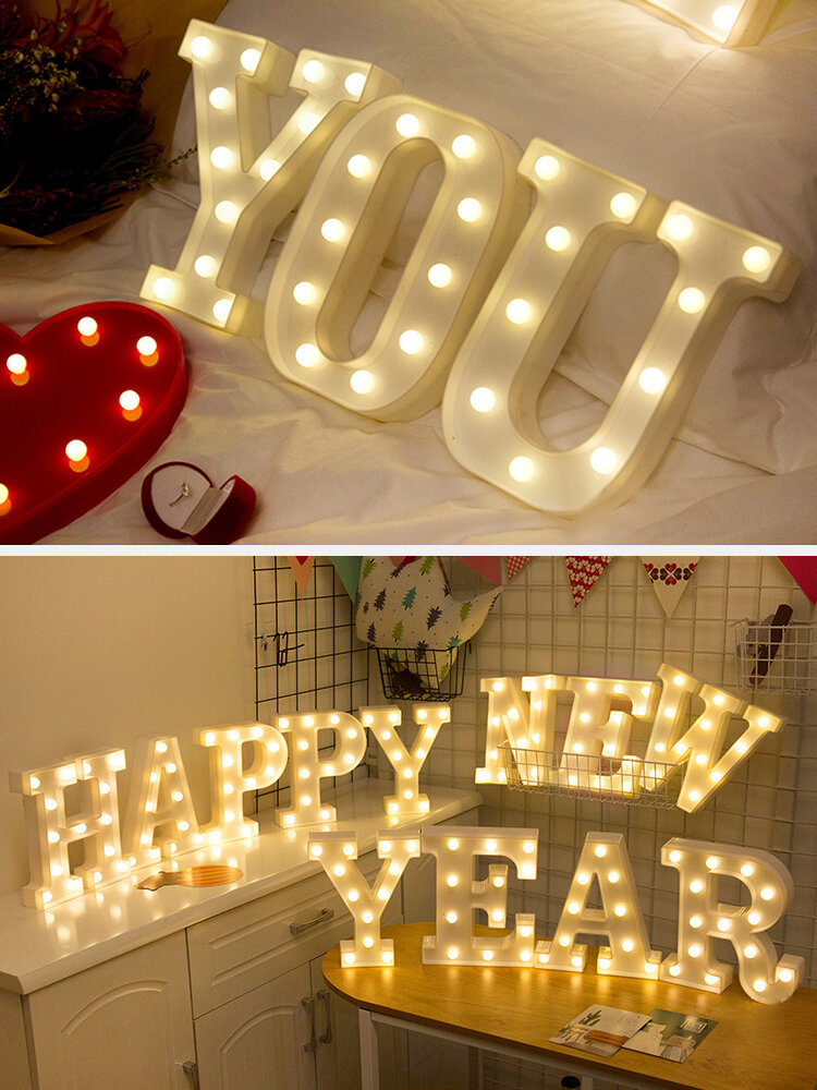
	LED English Letter And Symbol Pattern Night Light Home Room Proposal Decor Creative Modeling Lights For Bedroom Birthday Party