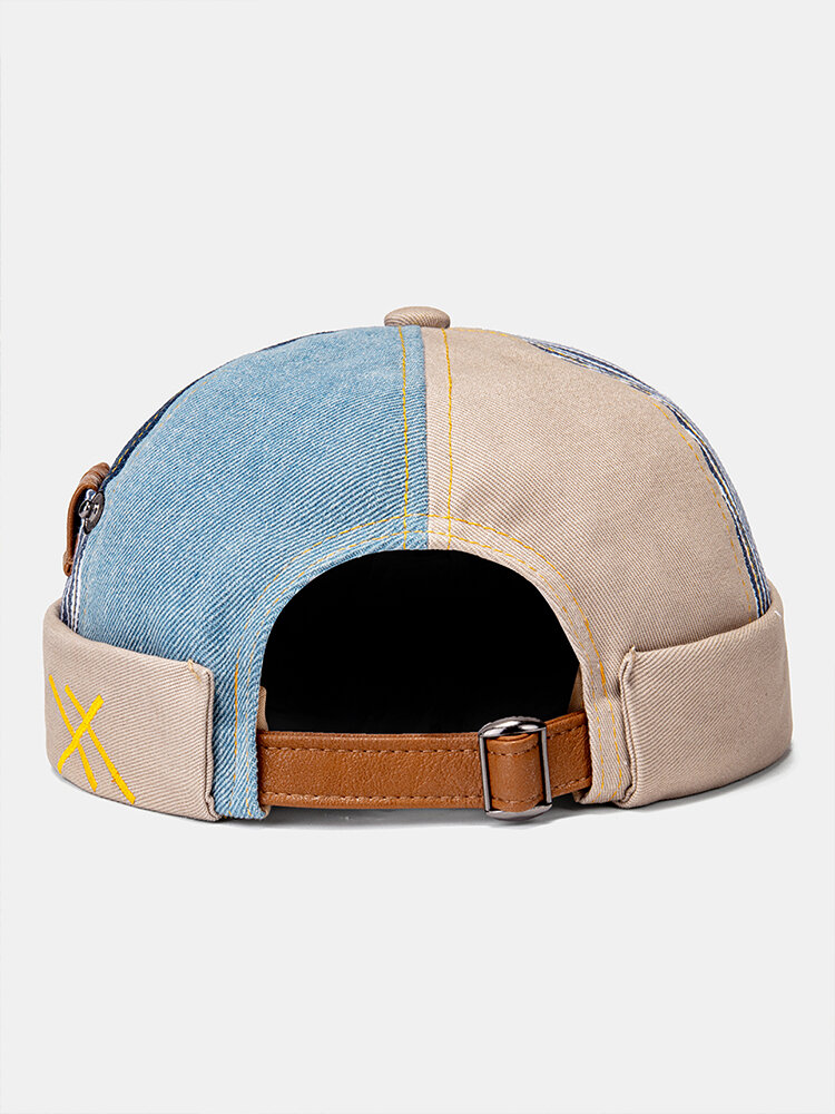 
	COLLROWN Men & Women Patchwork Color Casual Fashion Brimless Beanie Landlord Cap Skull Cap