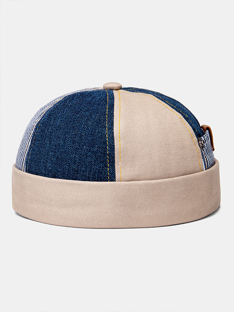 
	COLLROWN Men & Women Patchwork Color Casual Fashion Brimless Beanie Landlord Cap Skull Cap