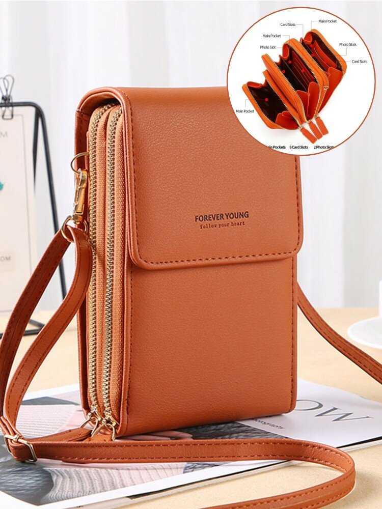 
	6.5 inch Touch Screen Bag RFID Clutch Bag Card Bag Large Capacity Multi-Pocket Crossbody Phone Bag