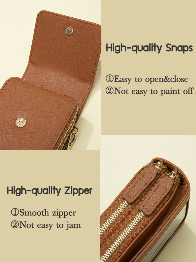 
	6.5 inch Touch Screen Bag RFID Clutch Bag Card Bag Large Capacity Multi-Pocket Crossbody Phone Bag