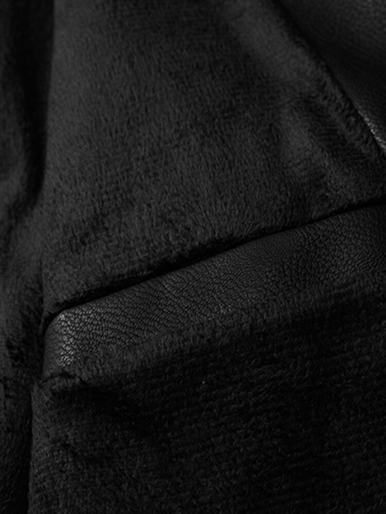 
	Mens Contrast Baseball Collar PU Leather Zipper Design Casual Jackets