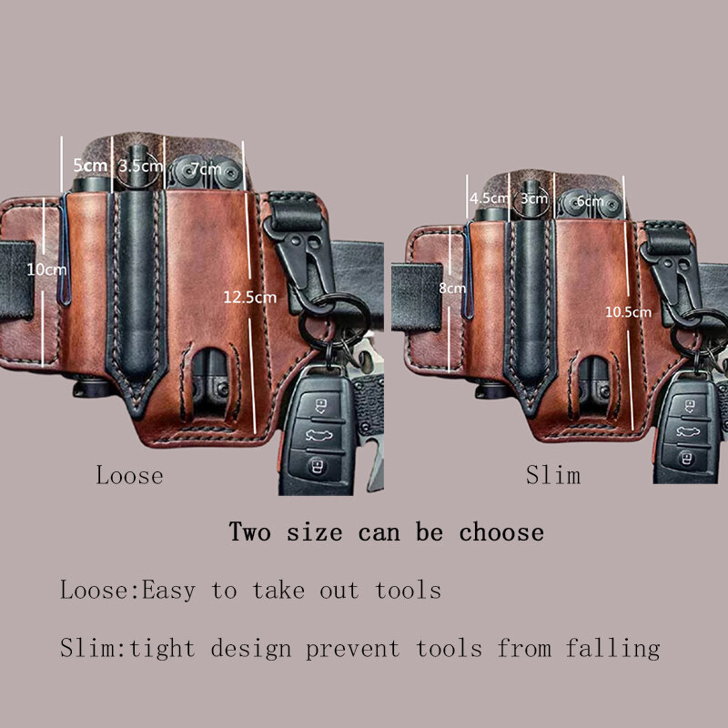 
	Genuine Leather EDC Belt Loop Waist Multitool Sheath