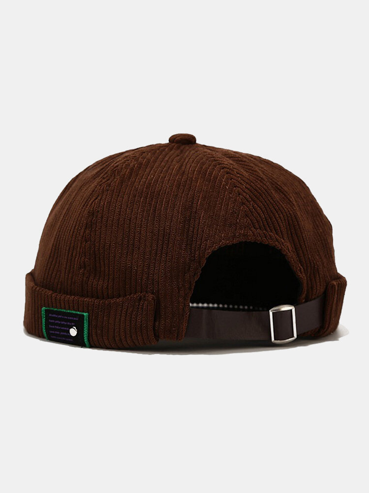 
	Men & Women Corduroy Casual Retro Personality Fashion Brimless Beanie Skull Hat Landlord Hat