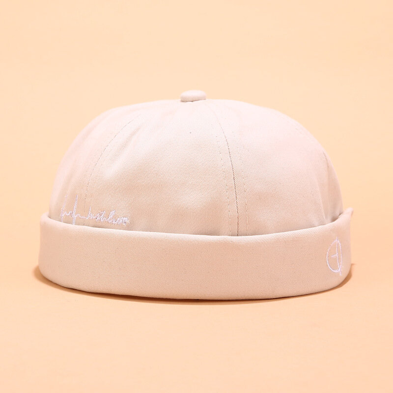 
	Men & Women Sailor Cap Rolled Cuff Retro Brimless Hats Beanie Hats Skull Caps