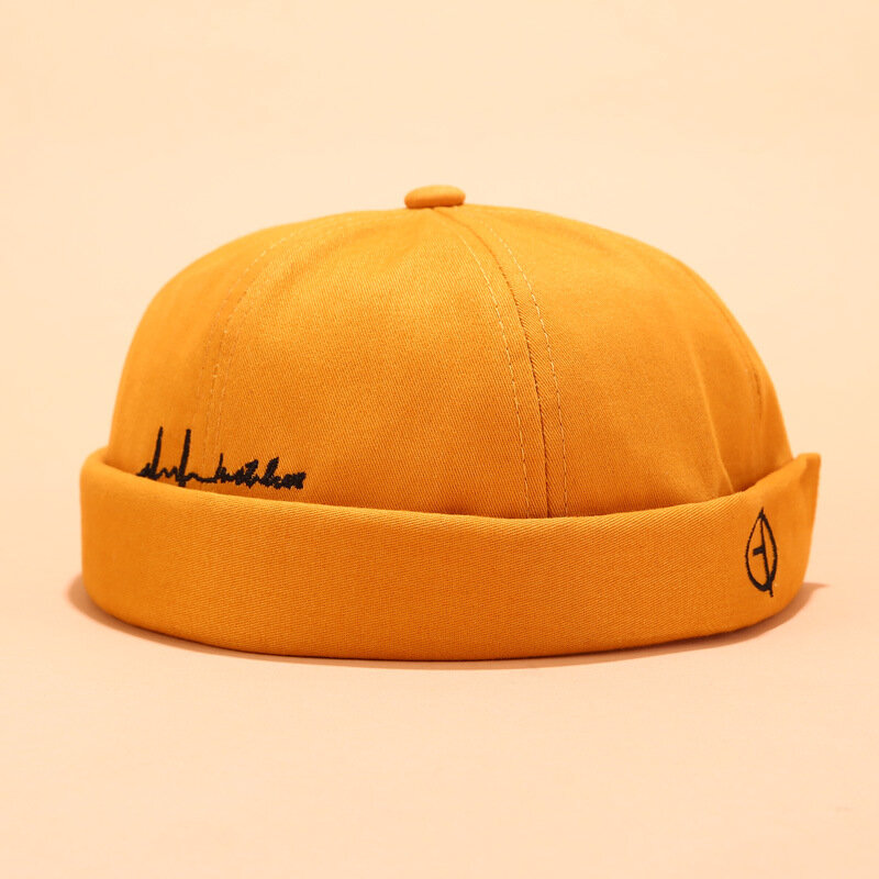 
	Men & Women Sailor Cap Rolled Cuff Retro Brimless Hats Beanie Hats Skull Caps